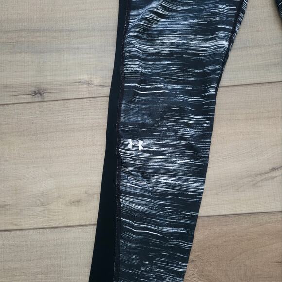Under Armour Cold Gear Active Black/White Tights Compression Women Sz M - Picture 4 of 6